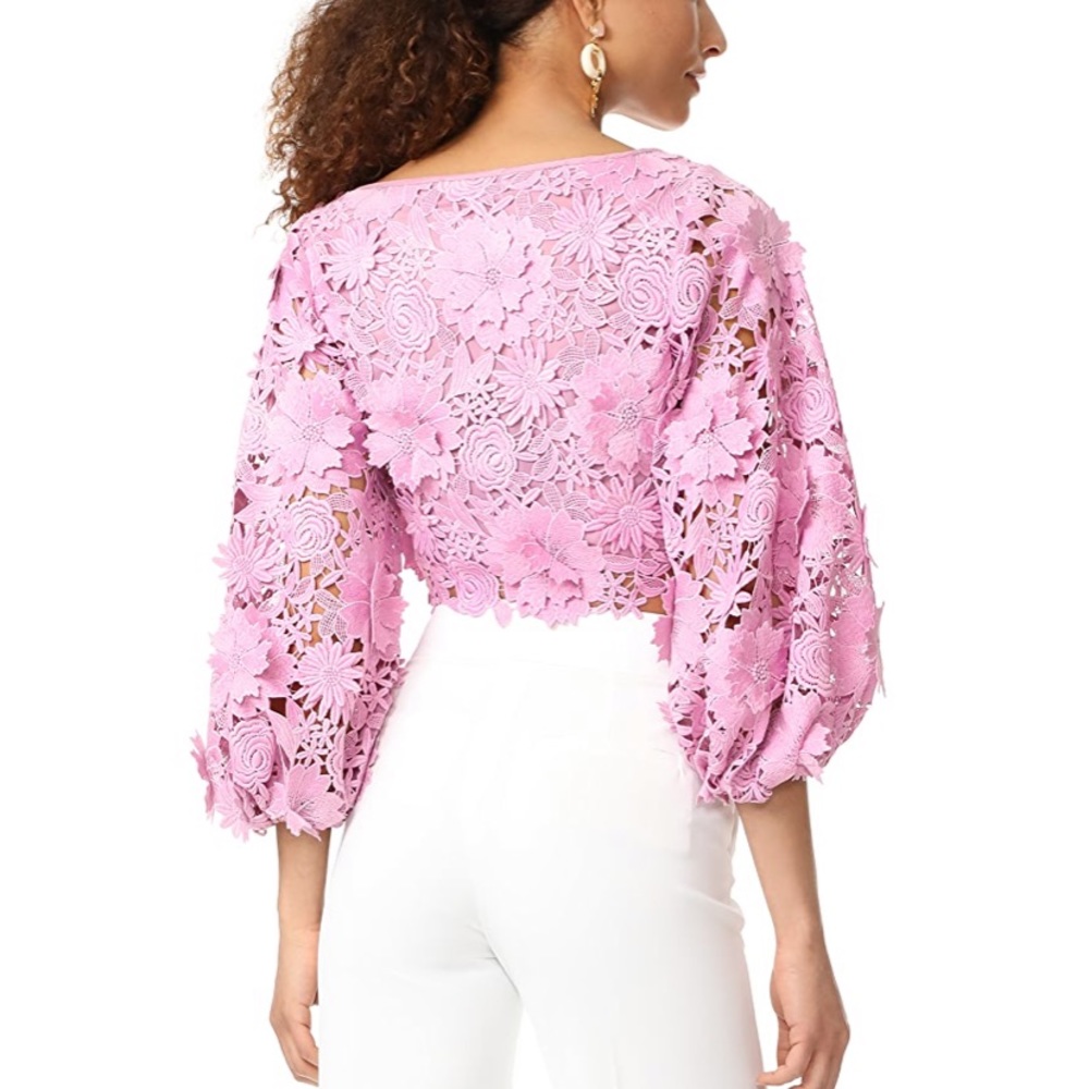 Milly 3D floral Camilla crop top, size 2 - Picture 3 of 6